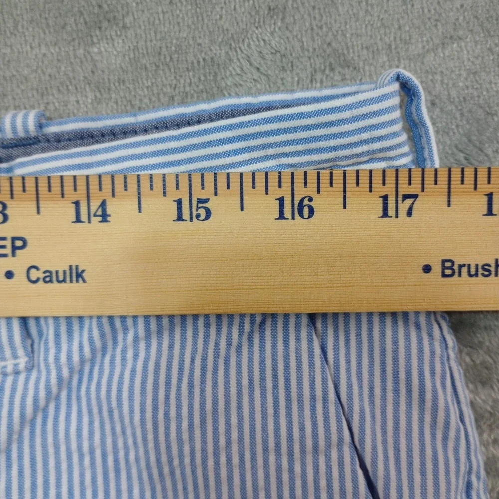 Izod Seersucker Shorts Mens Size‎ 34 Preppy Bermuda Striped Blue White Beach